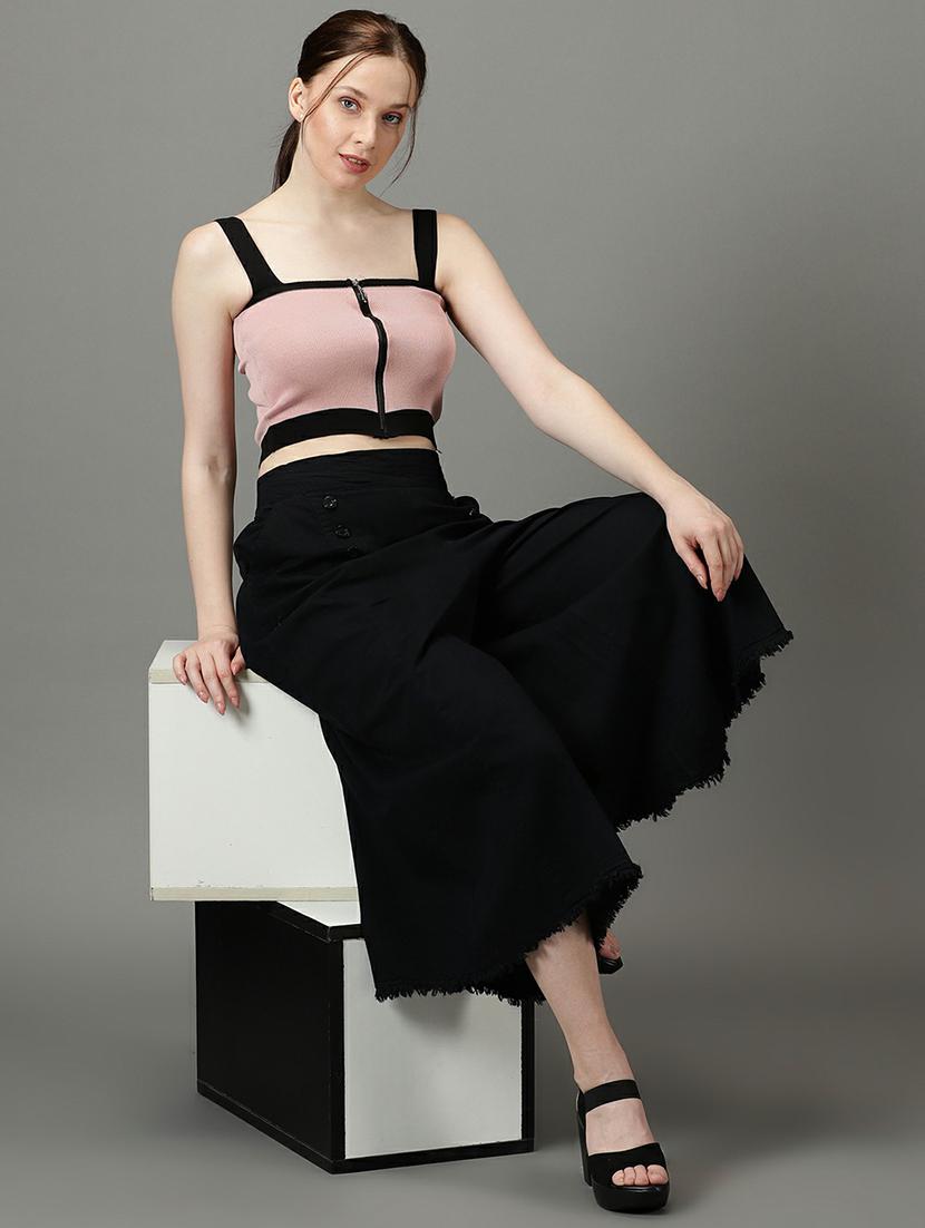 camisole neck solid crop top - 19662647 - Standard Image - 4
