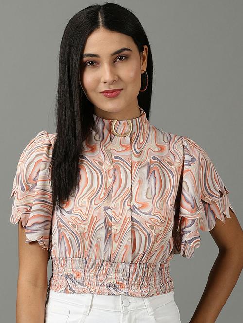 women's blouson high neck top - 19662670 - Standard Image - 0