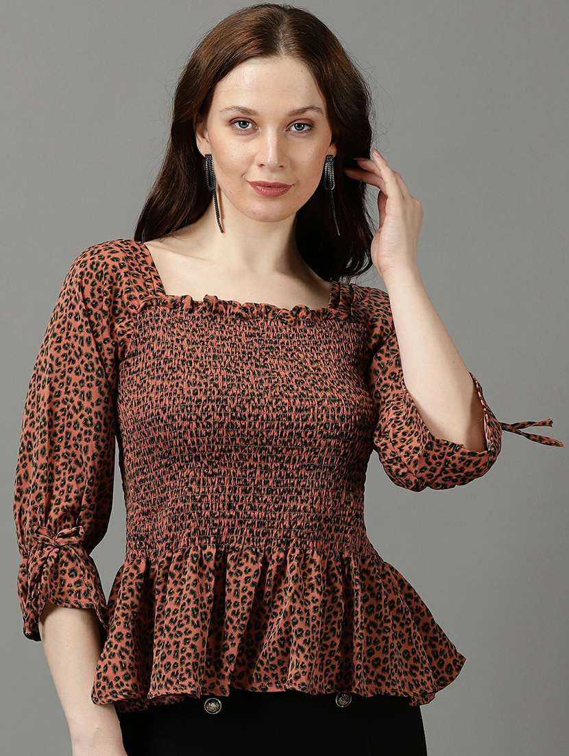 women's peplum square neck top