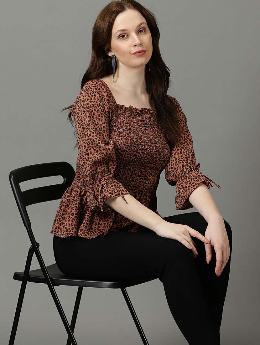 women's peplum square neck top - 19662671 - Standard Image - 1