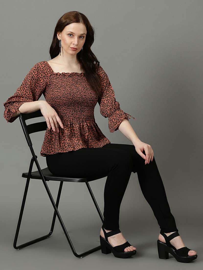 women's peplum square neck top - 19662671 - Standard Image - 4