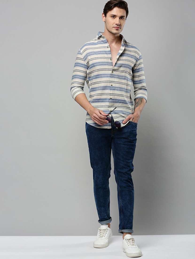 men striped long sleeve regular fit casual shirt - 19662760 -  Standard Image - 4