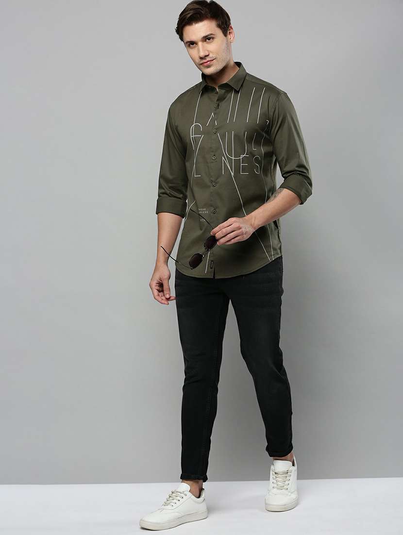 mens typography casual shirt - 19662780 -  Standard Image - 4