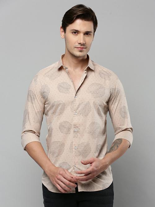 mens leaf print casual shirt - 19662786 - Standard Image - 0