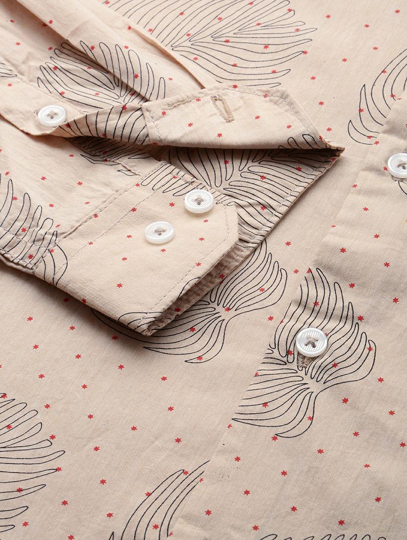 mens leaf print casual shirt - 19662786 - Standard Image - 6