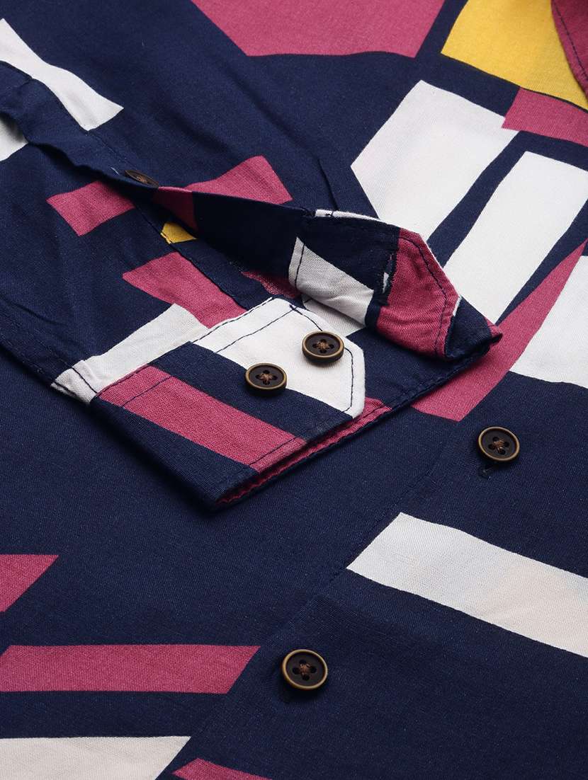 mens geometric casual shirt - 19662795 -  Standard Image - 6