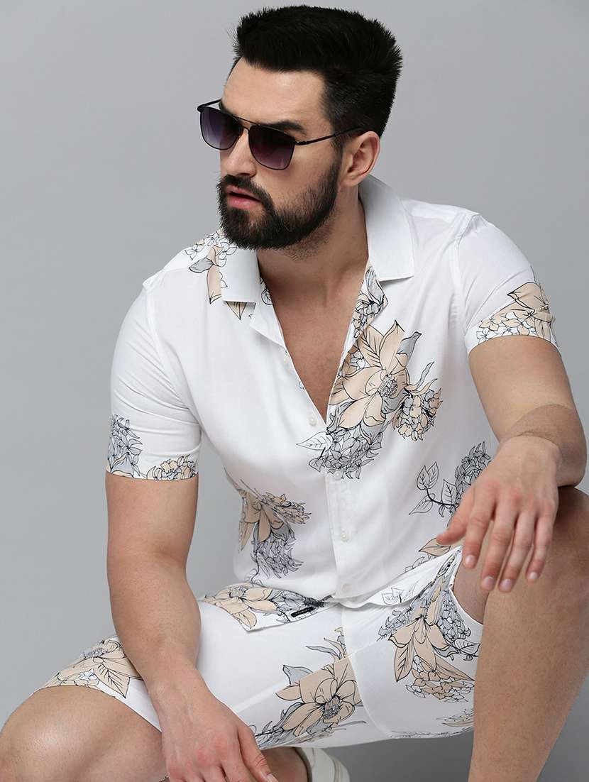 showoff men's short sleeves printed co-ords set - 19662863 -  Standard Image - 1