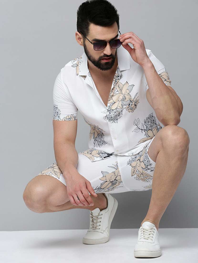 showoff men's short sleeves printed co-ords set - 19662863 -  Standard Image - 4