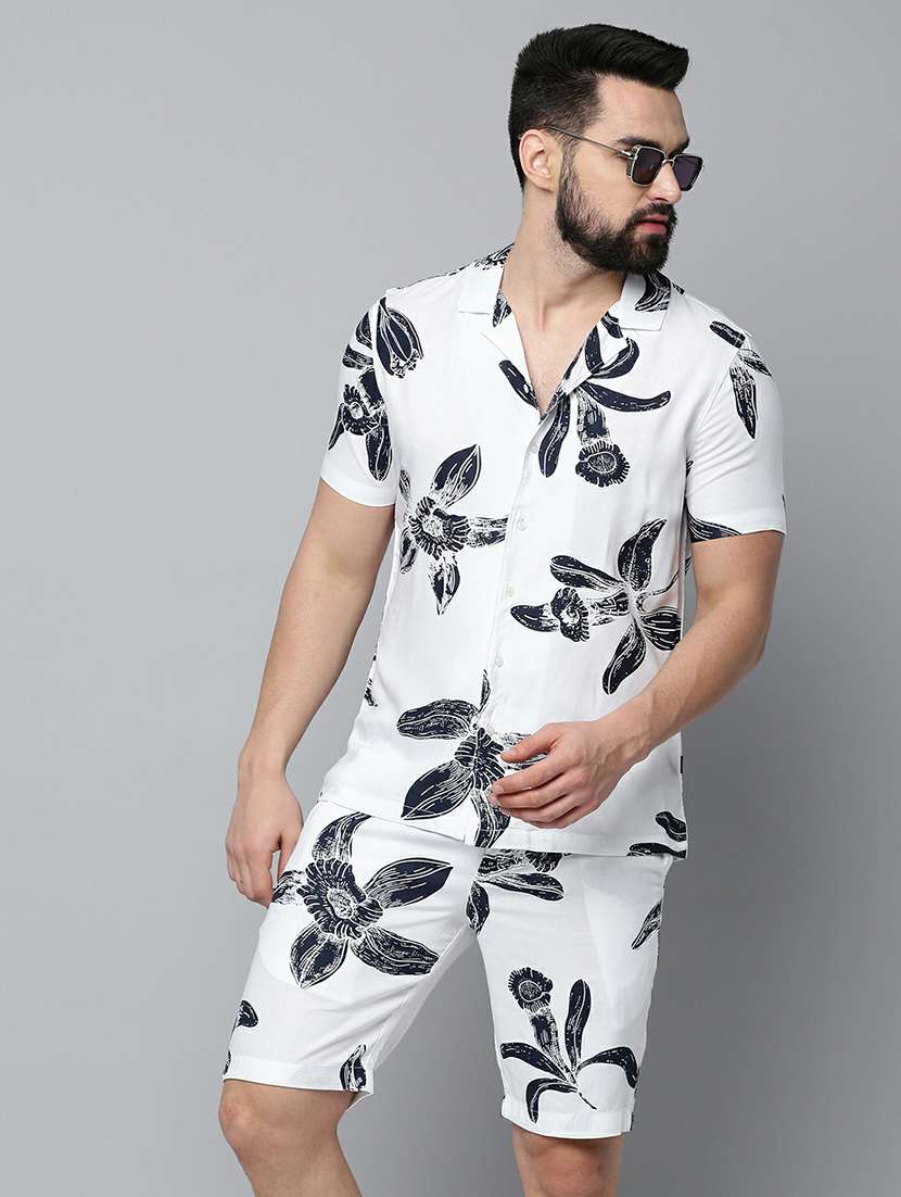 showoff men's short sleeves printed co-ords set - 19662884 - Standard Image - 1