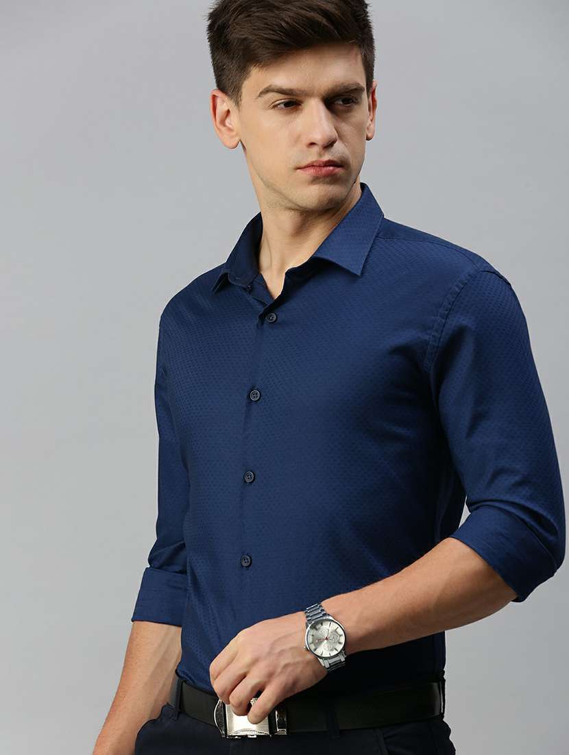 mens self design formal shirt - 19662902 - Standard Image - 1