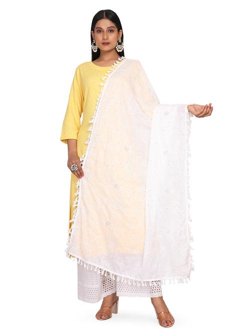 self design embroidered dupatta - 19662934 -  Standard Image - 0