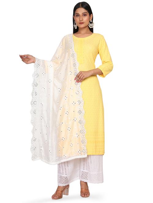 self design embroidered dupatta - 19662938 -  Standard Image - 0