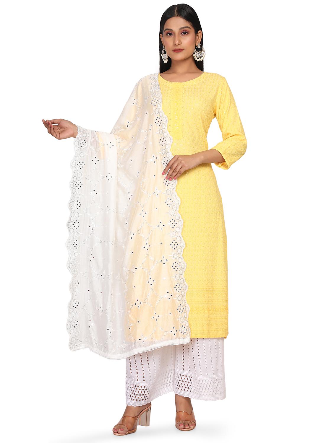 self design embroidered dupatta - 19662938 -  Zoom Image - 0