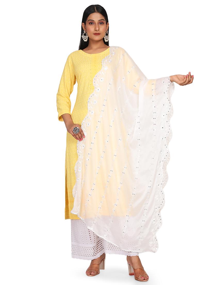 self design embroidered dupatta - 19662942 - Zoom Image - 0