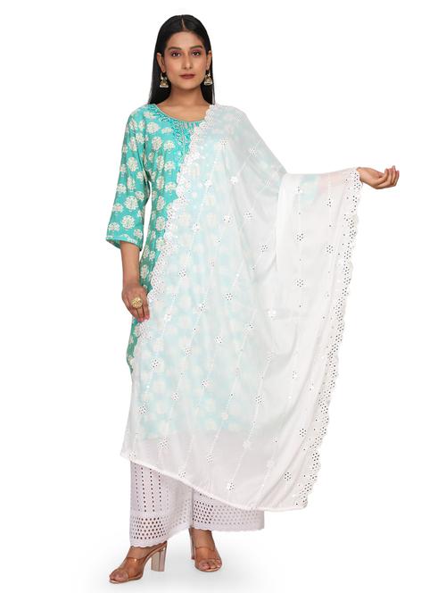 self design embroidered dupatta - 19662945 -  Standard Image - 0