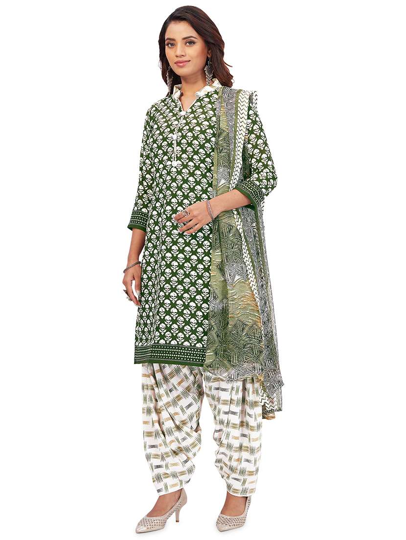 printed unstitched patiyala suit set - 19664831 -  Standard Image - 1