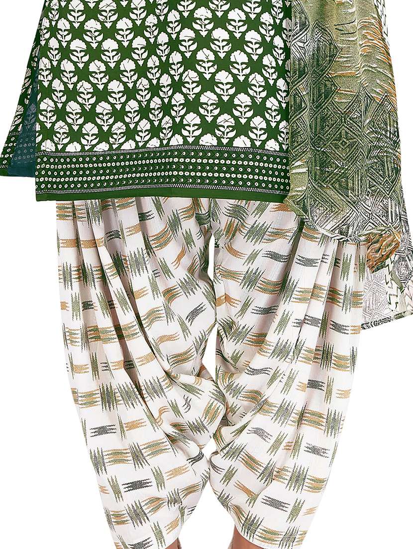 printed unstitched patiyala suit set - 19664831 -  Standard Image - 4
