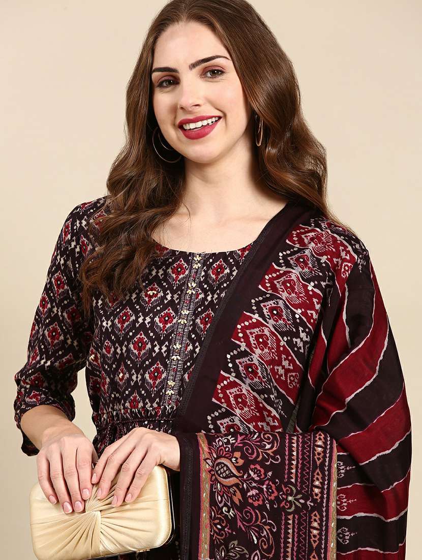 women printed kurta pant set with dupatta - 19664925 -  Standard Image - 1