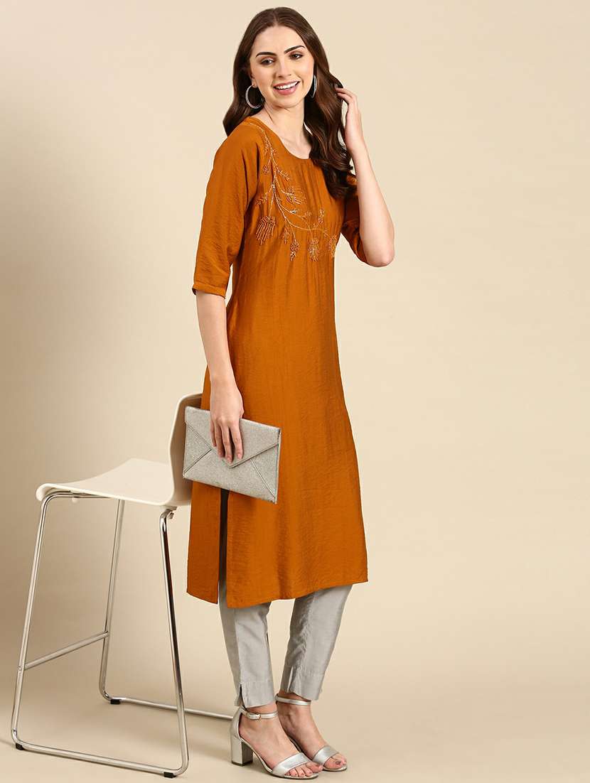 women's straight kurta - 19665022 -  Standard Image - 4