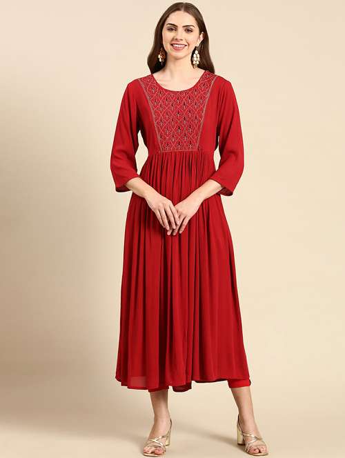 women's flared kurta - 19665044 - Standard Image - 0