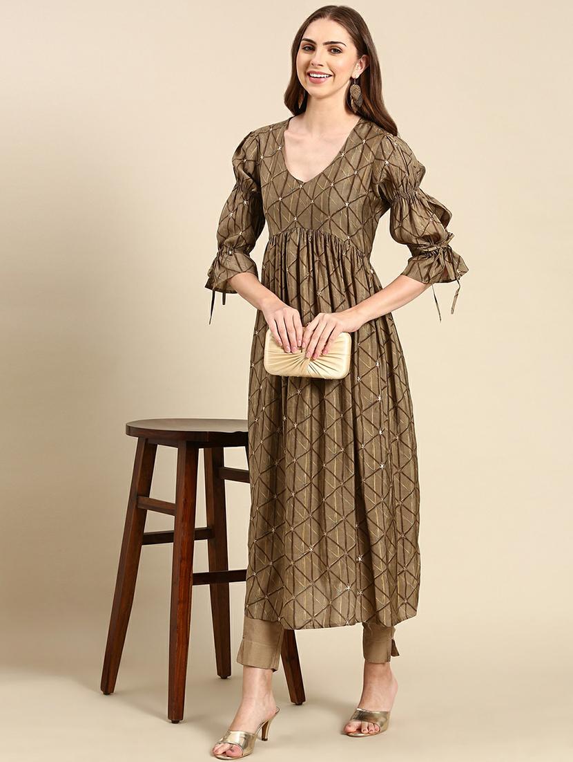 women's flared kurta - 19665062 - Standard Image - 4