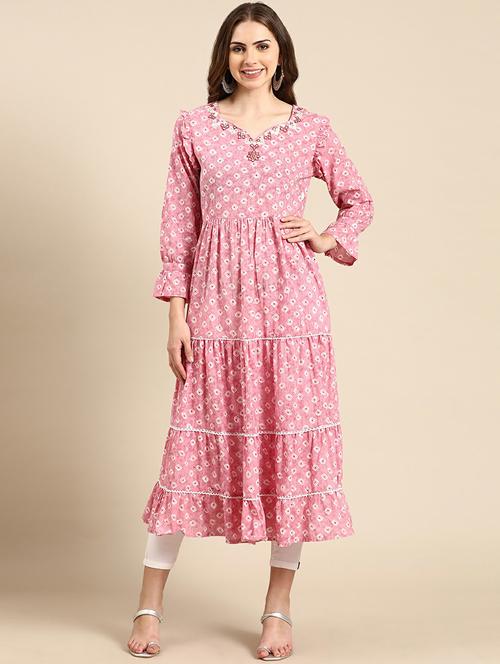 women's tiered kurta - 19665077 -  Standard Image - 0