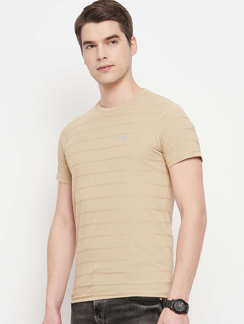 men round neck striped t-shirt