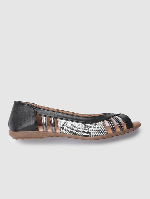black faux leather ballerina - 19665794 - Standard Image - 0