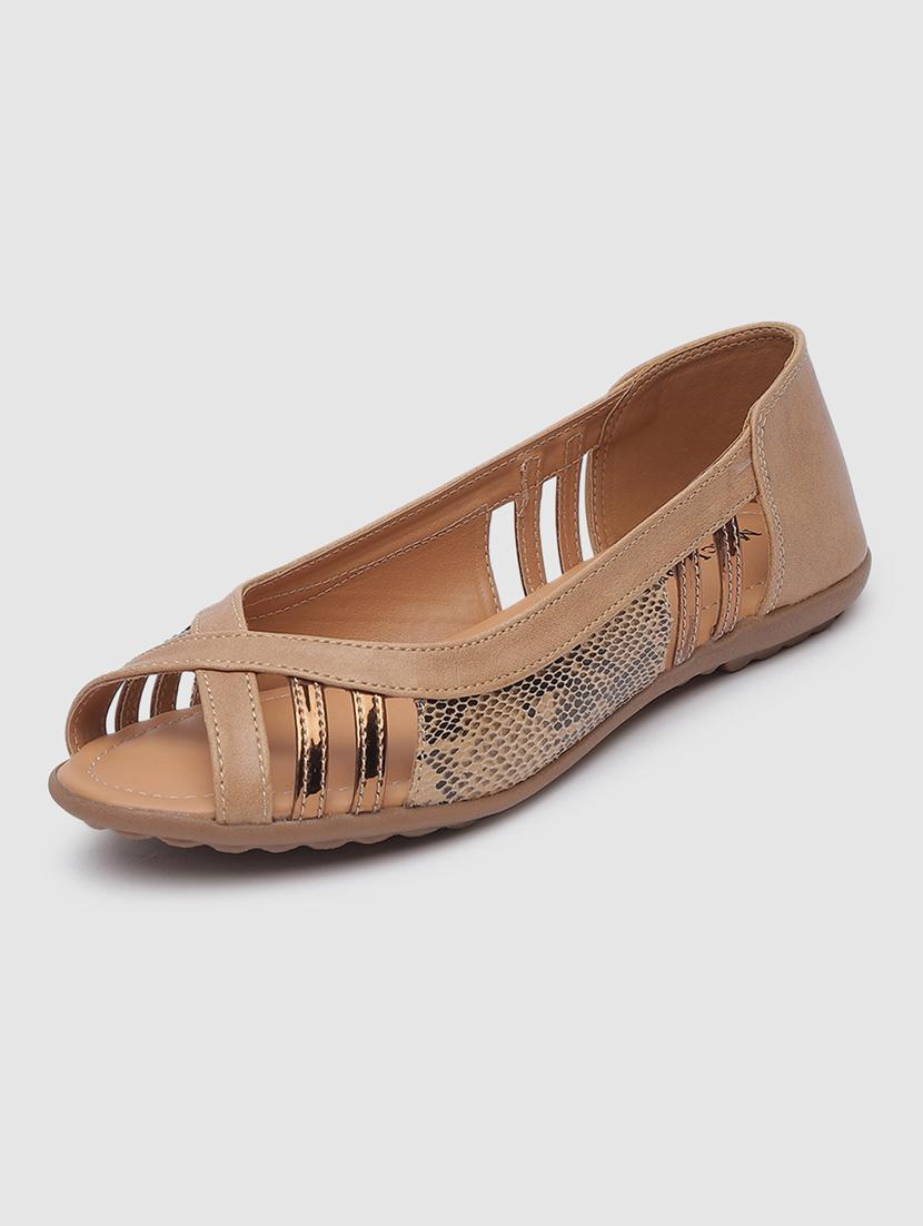 beige faux leather ballerina - 19665796 - Standard Image - 1