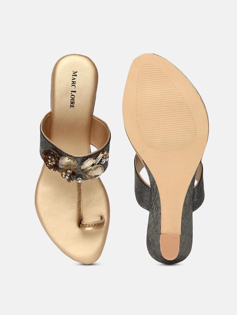 black pu slip on sandals - 19665856 - Standard Image - 4