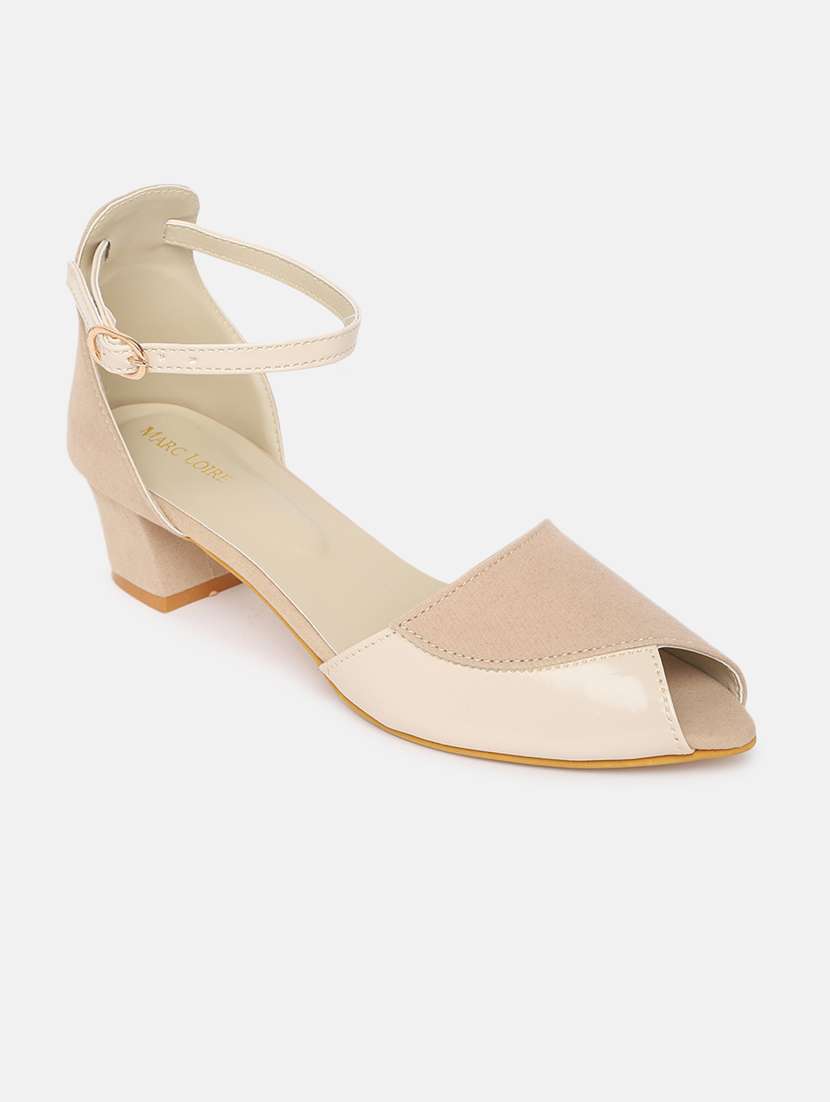 beige synthetic back strap sandals
