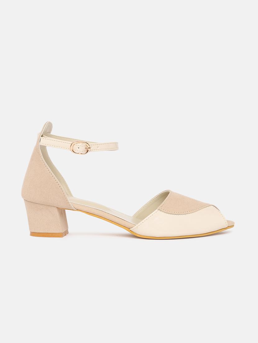 beige synthetic back strap sandals - 19665860 - Standard Image - 1