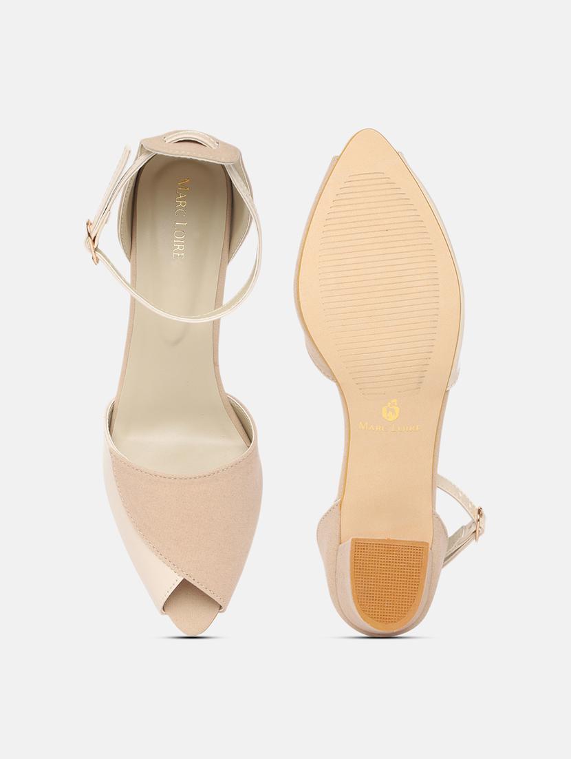 beige synthetic back strap sandals - 19665860 - Standard Image - 4