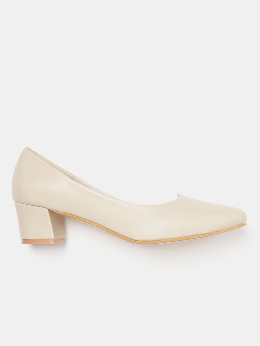 beige faux leather slip on pumps - 19665870 -  Zoom Image - 0