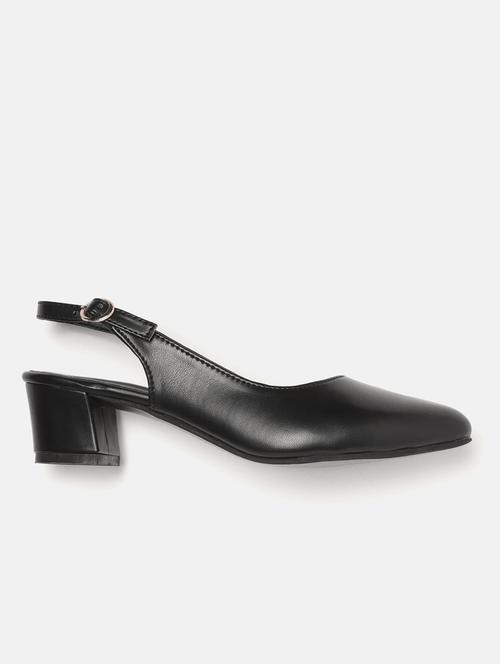 black faux leather back strap sandals - 19665872 - Standard Image - 0