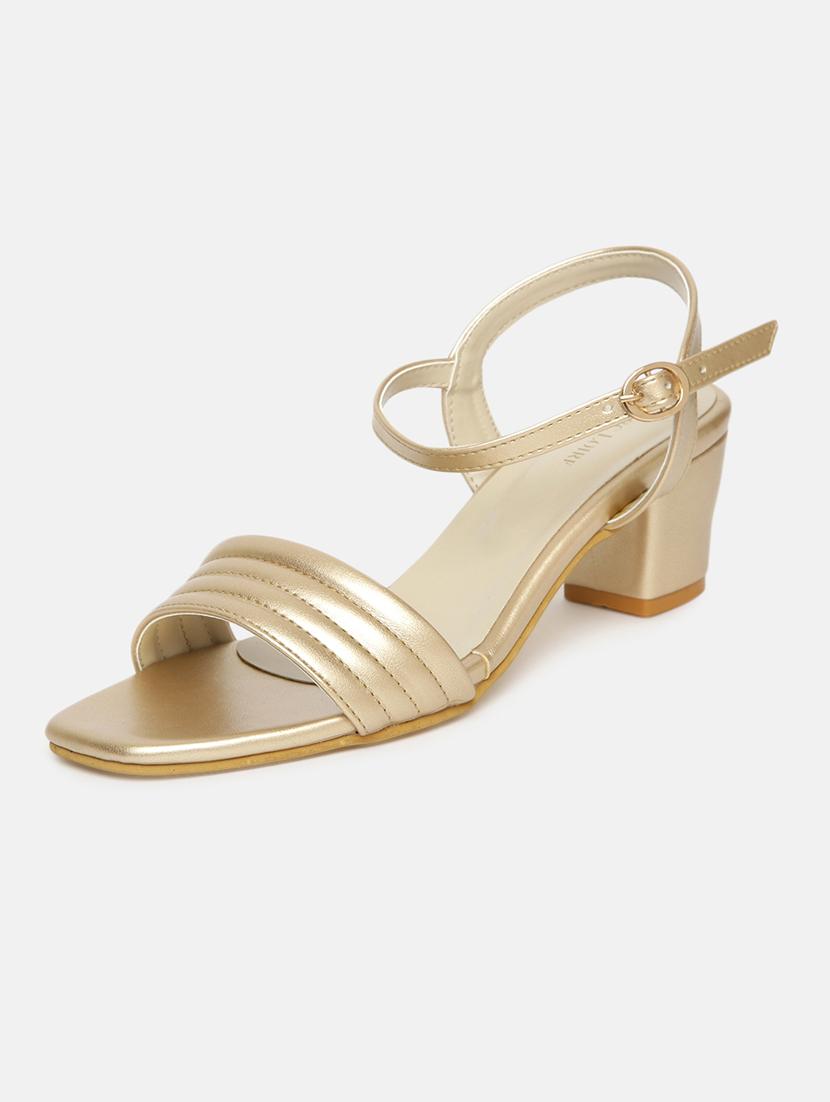 gold faux leather back strap sandals - 19665888 -  Standard Image - 1