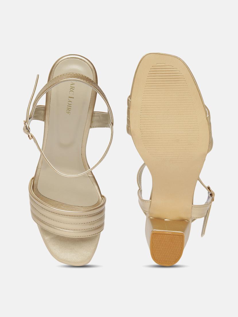 gold faux leather back strap sandals - 19665888 - Standard Image - 4