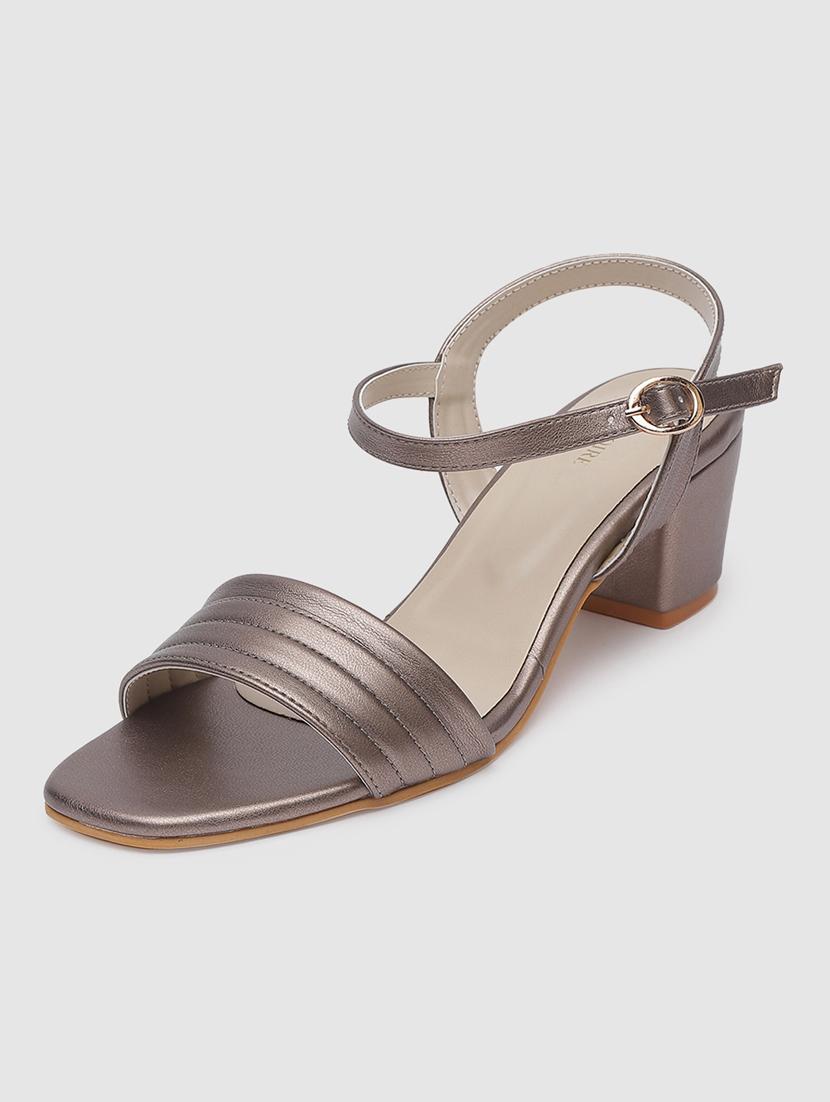 grey faux leather back strap sandals - 19665889 - Standard Image - 1