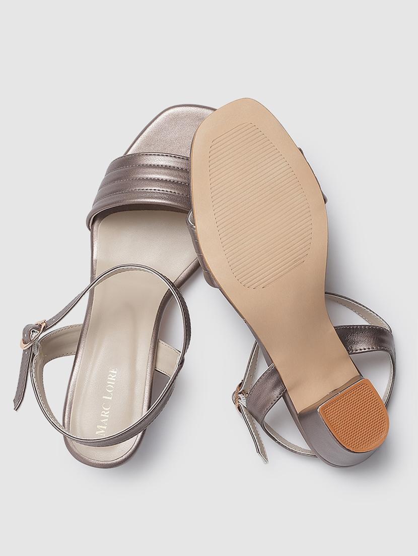 grey faux leather back strap sandals - 19665889 - Standard Image - 4
