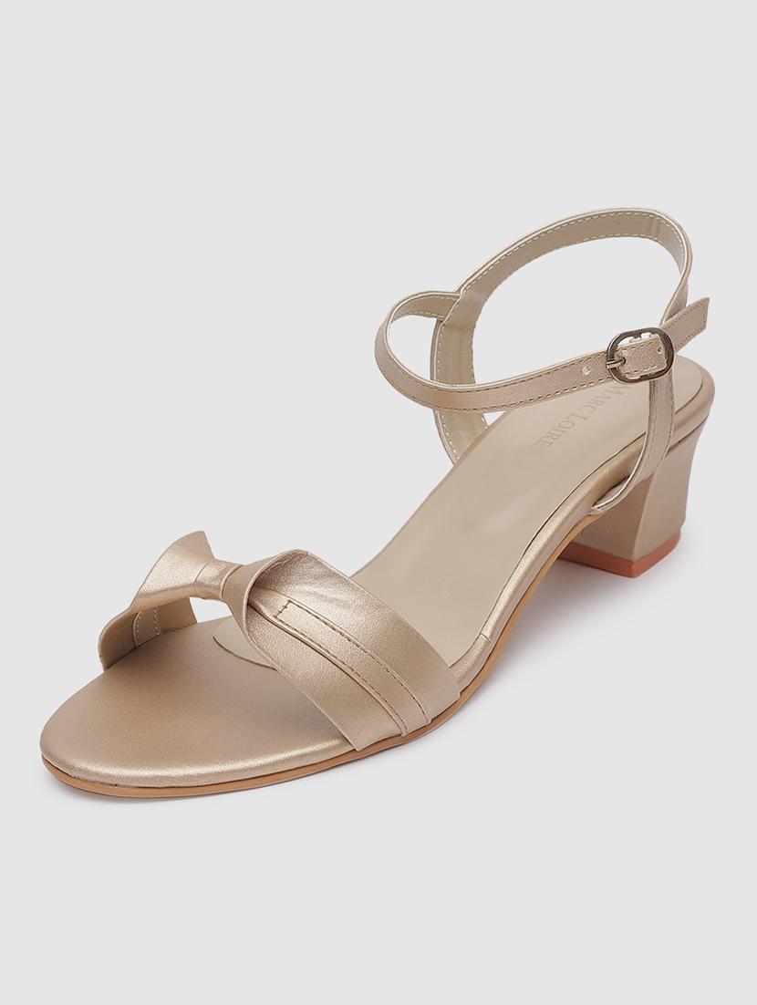 gold faux leather back strap sandals - 19665890 - Standard Image - 1