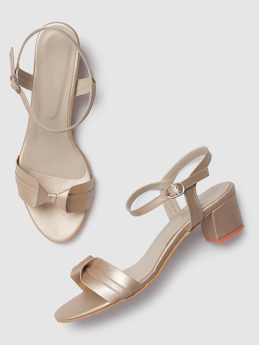 gold faux leather back strap sandals - 19665890 - Standard Image - 4
