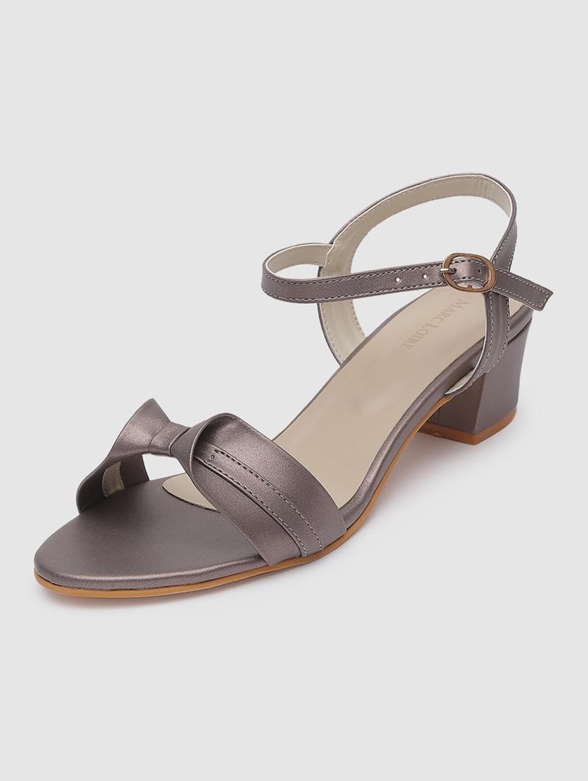 grey faux leather back strap sandals - 19665891 - Standard Image - 1