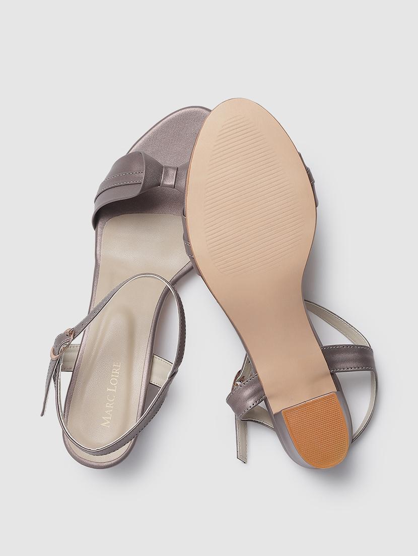grey faux leather back strap sandals - 19665891 - Standard Image - 4