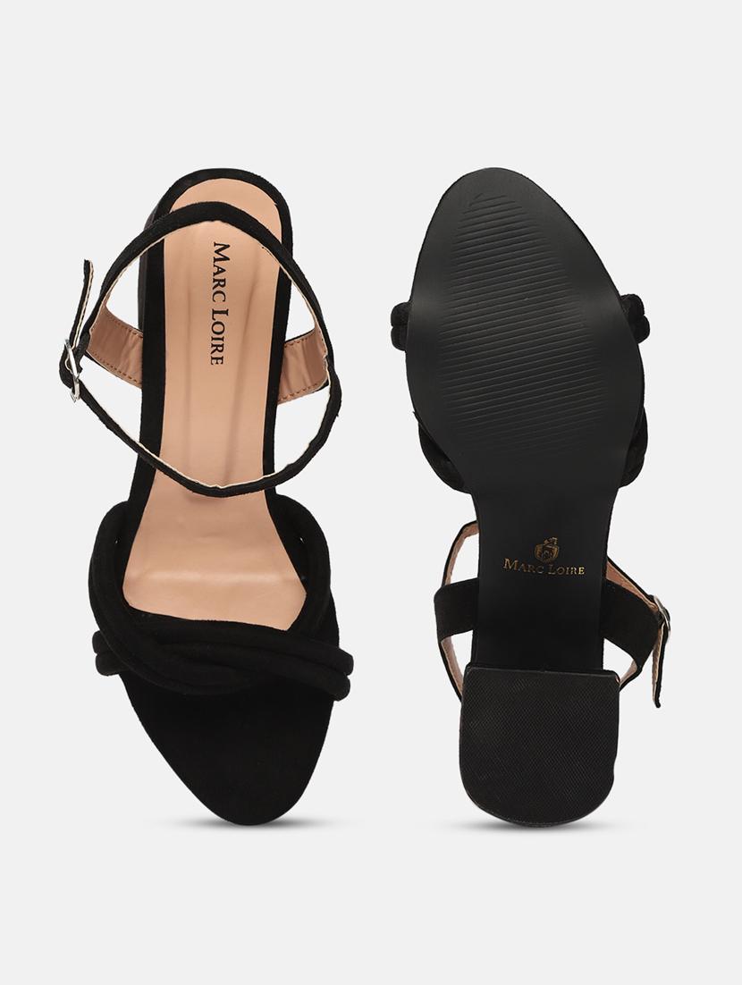 black suede back strap sandals - 19665910 - Standard Image - 4