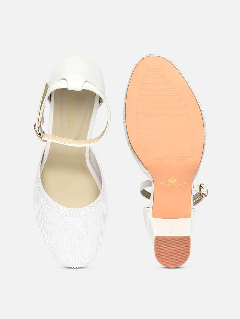 white mesh back strap sandals - 19665914 -  Standard Image - 4