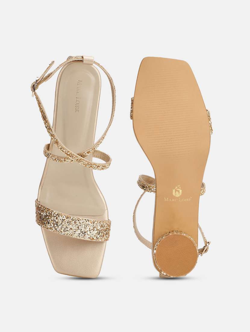 golden ankle strap sandal - 19666059 -  Standard Image - 4