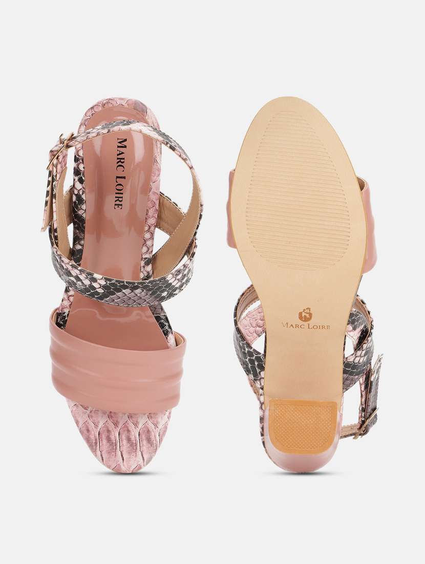 nude pu back strap sandals - 19666063 - Standard Image - 4