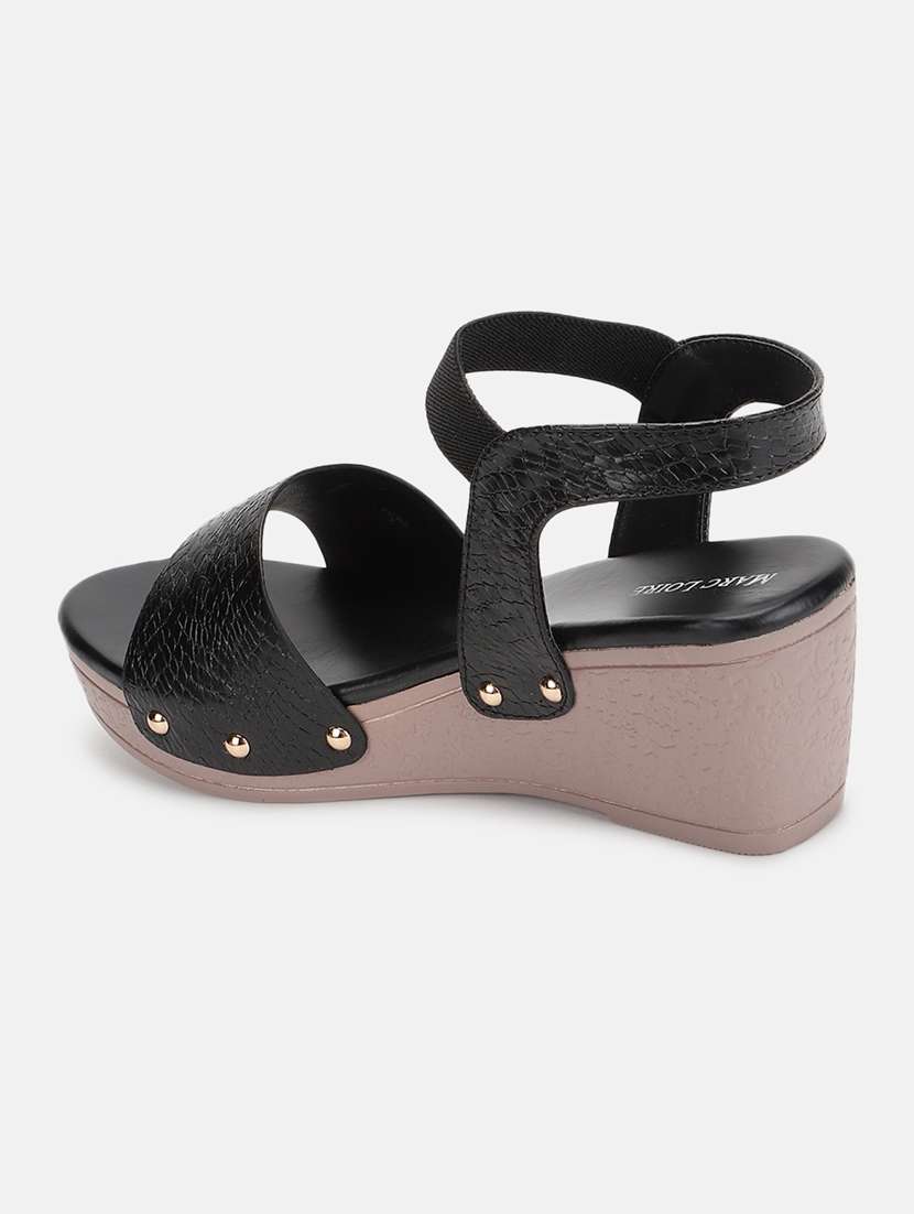 marc loire women beige solid wedge heels - 19666094 -  Standard Image - 1