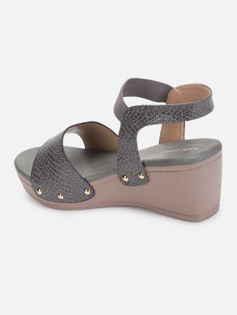 marc loire women beige solid wedge heels - 19666096 -  Standard Image - 1