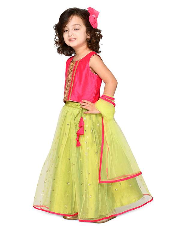 girls net lehenga choli with dupatta - 19666225 -  Standard Image - 1